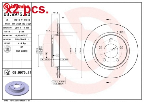 Pcs rear brake disc rotos - rear,