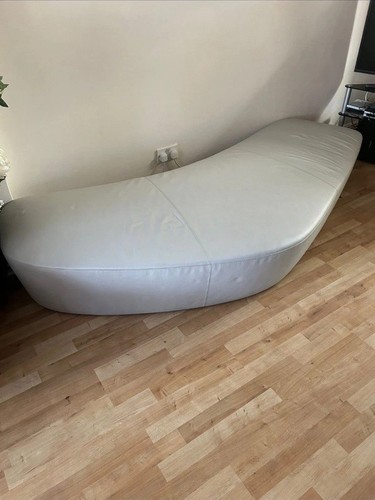Curved leather daybed sofa - leather, /