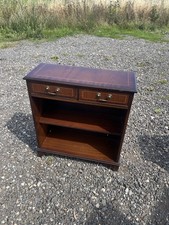 Vintage Georgian Style Open Dwarf Bookcase With Drawers - Quality Reproduction