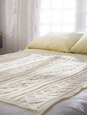 (KA5) KNITTING PATTERN - BEAUTIFUL ARAN WOOL CABLE KNIT AFGHAN/BLANKET/THROW