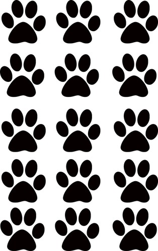 Set black paw print - , 40