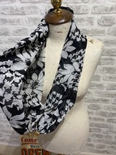 Chiffon scarflace scarf necklace monochrome with gold hardware   S1078