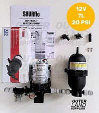 12V Shurflo Trail King 7L 20PSI - Water Pump Fiamma Accumulator Bundle Campervan