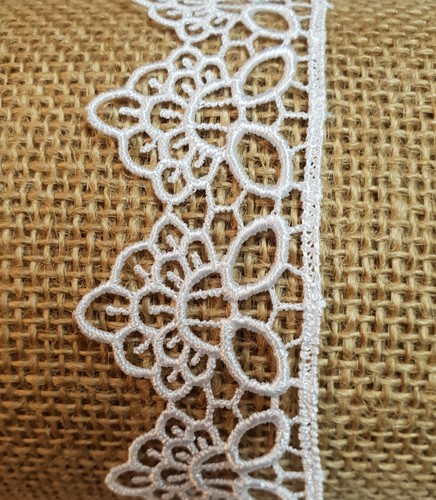 White guipure lace trim - trim, width