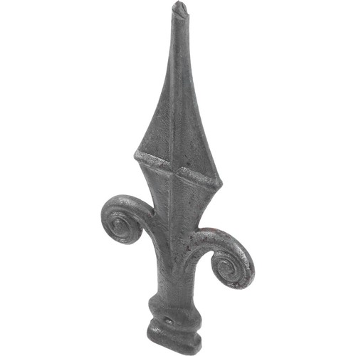 Grey iron fence - fence, finials