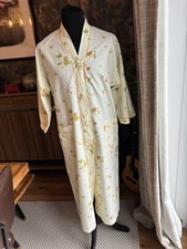 Vintage Regence France robe/ house coat - fruit and dragonfly print