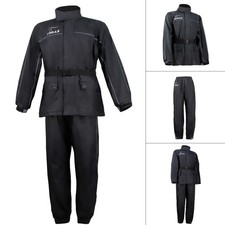 ZORAX Motorcycle Motorbike Rain Suit Waterproof Rainsuit Jacket & Pants Black