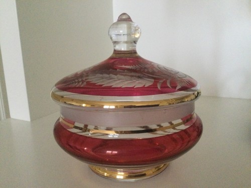 Glass bonbon jar with - glass, jar.
