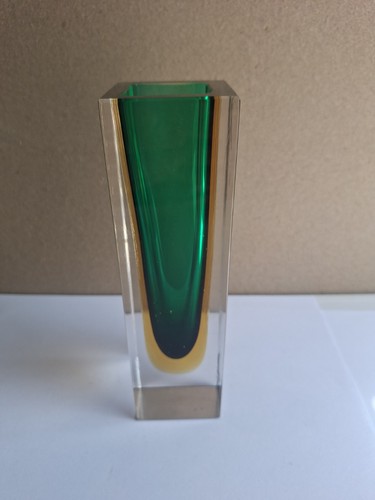 Vintage murano faceted green - faceted,
