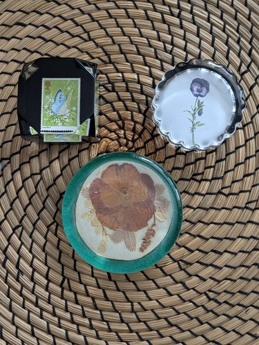 Three vintage paperweights - vintage,