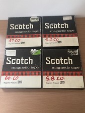Vintage Scotch 3M 1/4in Audio Magnetic Reel to Reel Tape x 4