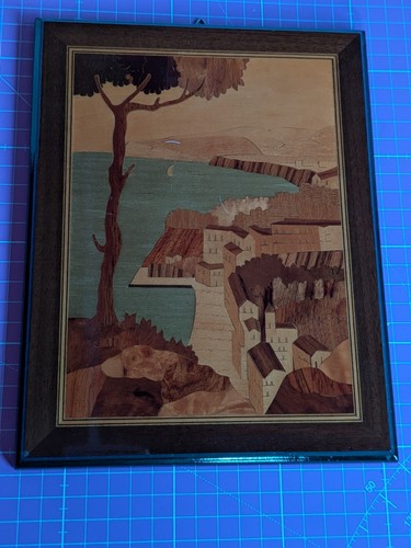 Vintage wooden marquetry - vintage,