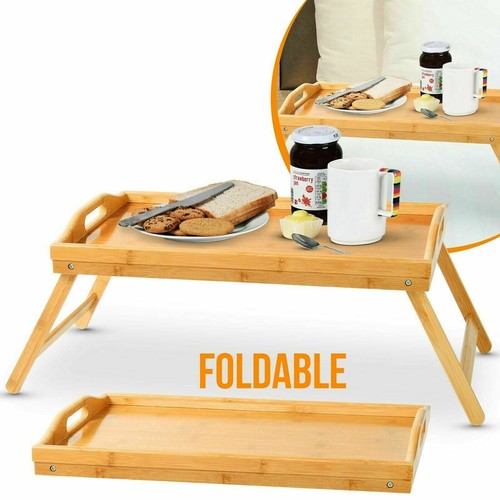 Bamboo wooden bed - wooden, tray