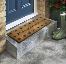 Merry Christmas Coir Outdoor Step Doormat 25cm x 75cm Brand New