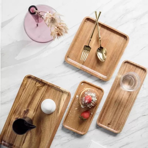 New wooden bamboo serving - wooden,