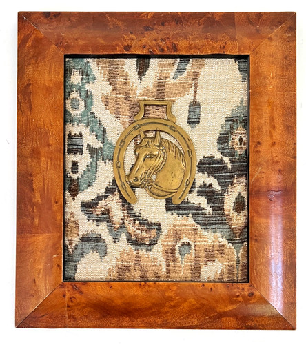 Antique horse brass medallion - brass,