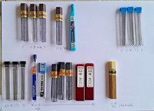 JOB LOT PENTEL/ROTRING/STAEDTLER PENCIL LEAD REFILLS 0.3mm 0.5mm 0.7mm  19 TUBES
