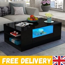 Stylish Black LED Coffee Table