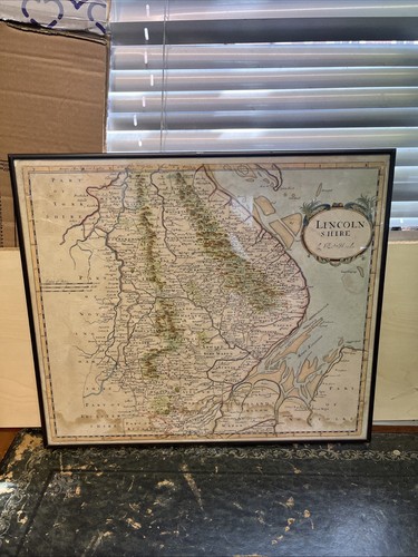 Framed antique map - antique, of