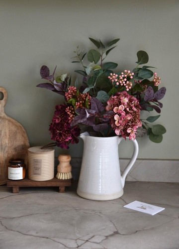 Dried hydrangeas and pink - dried,