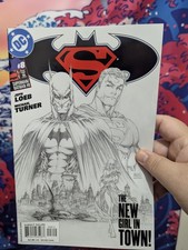 SUPERMAN / BATMAN #8 2004  - 2ND PRINTING SKETCH VARIANT BY MICHAEL TURNER 