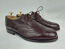 Gordon Scott x Stemar Italy Burgundy Brown Deer Leather Brogue Derby Shoe UK 7.5