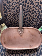 French Copper Oval Braising Poacher Roasting Pan Pot Antique Daubiere