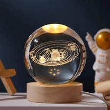 Optical Crystal Glass Ball 3D Laser Engraved Night Lamps - Stars & Space