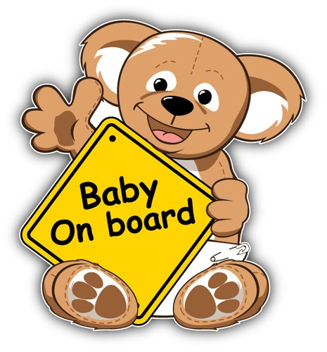 Baby board sign teddy bear - board,