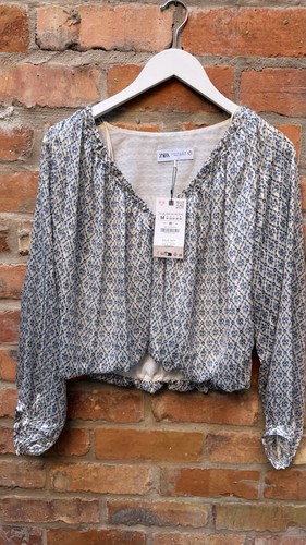 Blue print satin - print, with