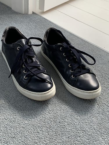 Moda pelle navy - navy, trainers