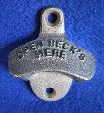 Beck's Beer Wall Mounted Cast Iron, Open Becks Here Beer Bottle Opener