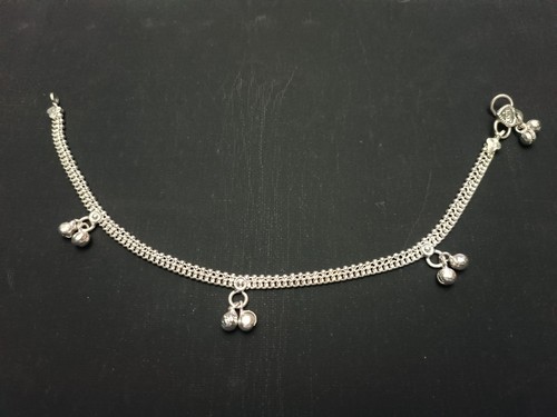 Silver coloured anklet indian - coloured,