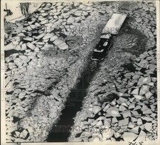 1958 Press Photo Tug & barge
