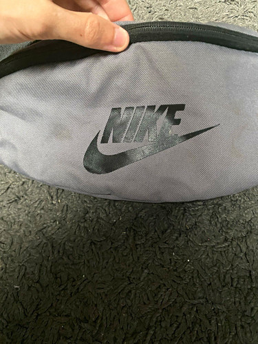 Nike grey black zip bumbag - grey/black,