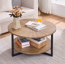 Padma House Round Wood Coffee Table with Storage