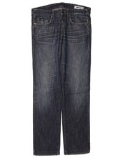 GAS Mens Distressed Straight Jeans W34 L32 Navy Blue Cotton KZ05