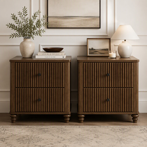 Fluted nightstand piece - fluted,