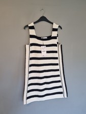 ZARA KNIT STRIPED BLACK WHITE