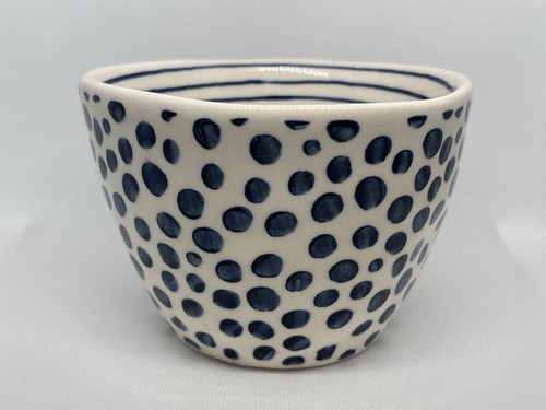 Old pottery company blue polka - old,