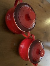 Le Creuset Bean Pots In Red X2