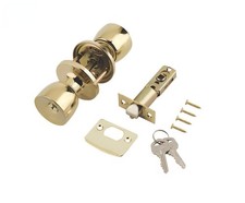 ERA Ball Mortice Knob Set Polished Brass 67mm Door Handle