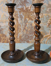 Two Oak Barley Twist Antique