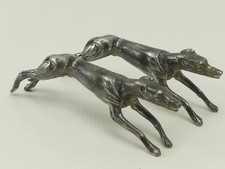 (ref288CM) Pair of vintage silver plated greyhound knife rests