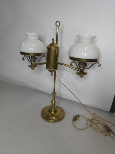 Double student lamp brass - double,