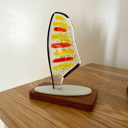 Fused glass sailboard - fused,