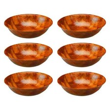6x Wooden Woven Bowls 15cm