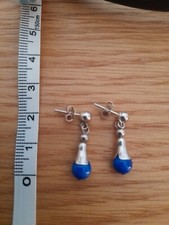 Carolyn Pollack Sterling Silver Blue Lapis Lazuli squash Blossom Earrings