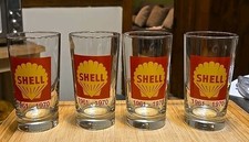 Vintage Shell Gas Oil Station Drinking Glass 1961 1970 Lot of 4 Kitchen Bar Car