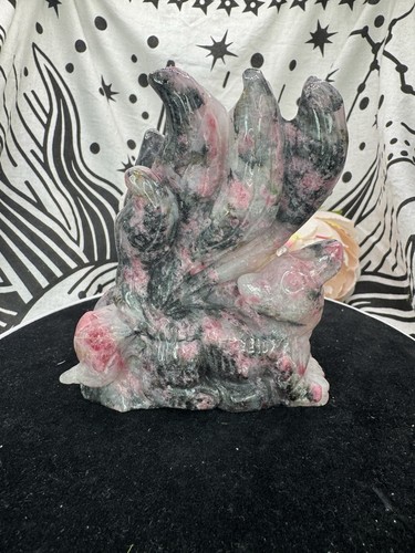 Ice rhodonite kitsune tail - rhodonite,